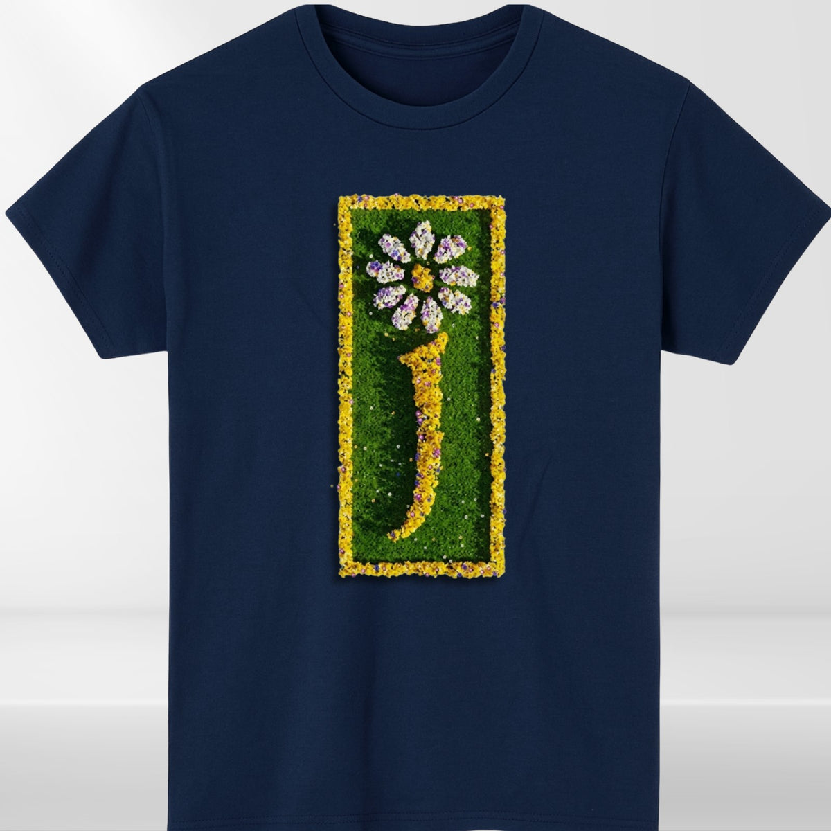 Floral Letter J Graphic T Shirt Aesthetic Daisy Alphabet Print Unisex Casual Cot