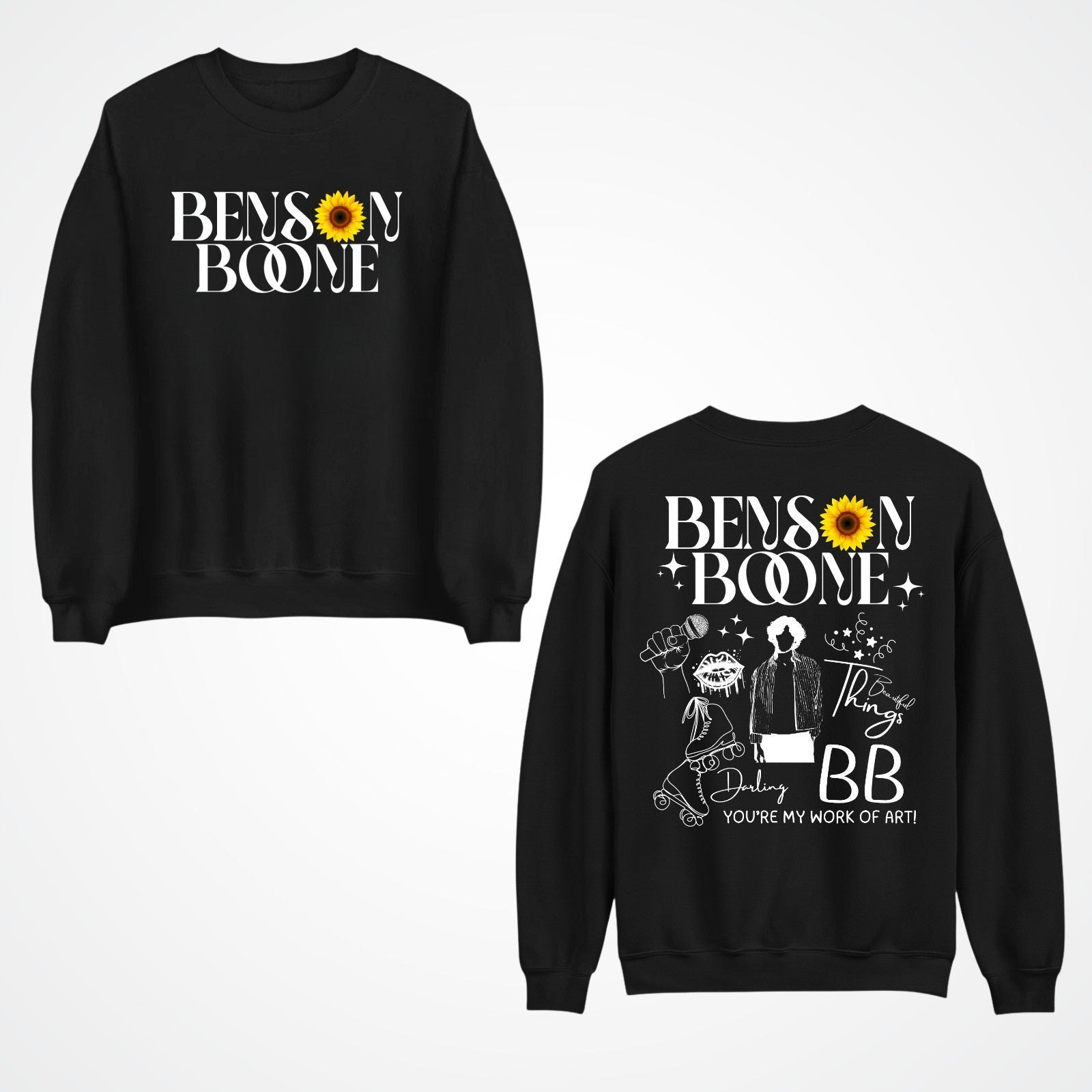 Emotional Pop Front & Back Jumper  Benson Boone concert lyrics Jumper top