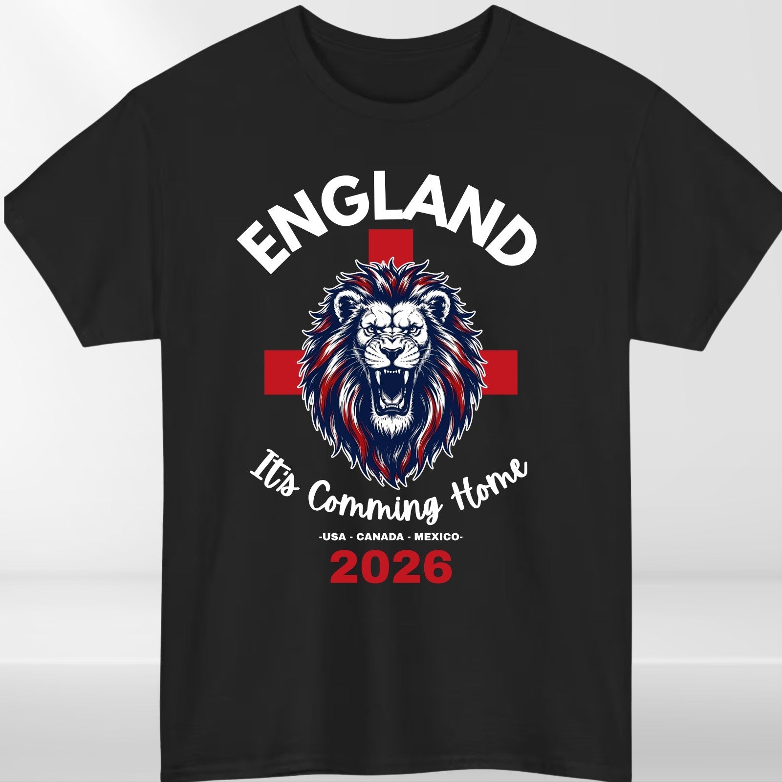 England Football T-Shirt It's Coming Home 2026 World Cup Lion Unisex Tee