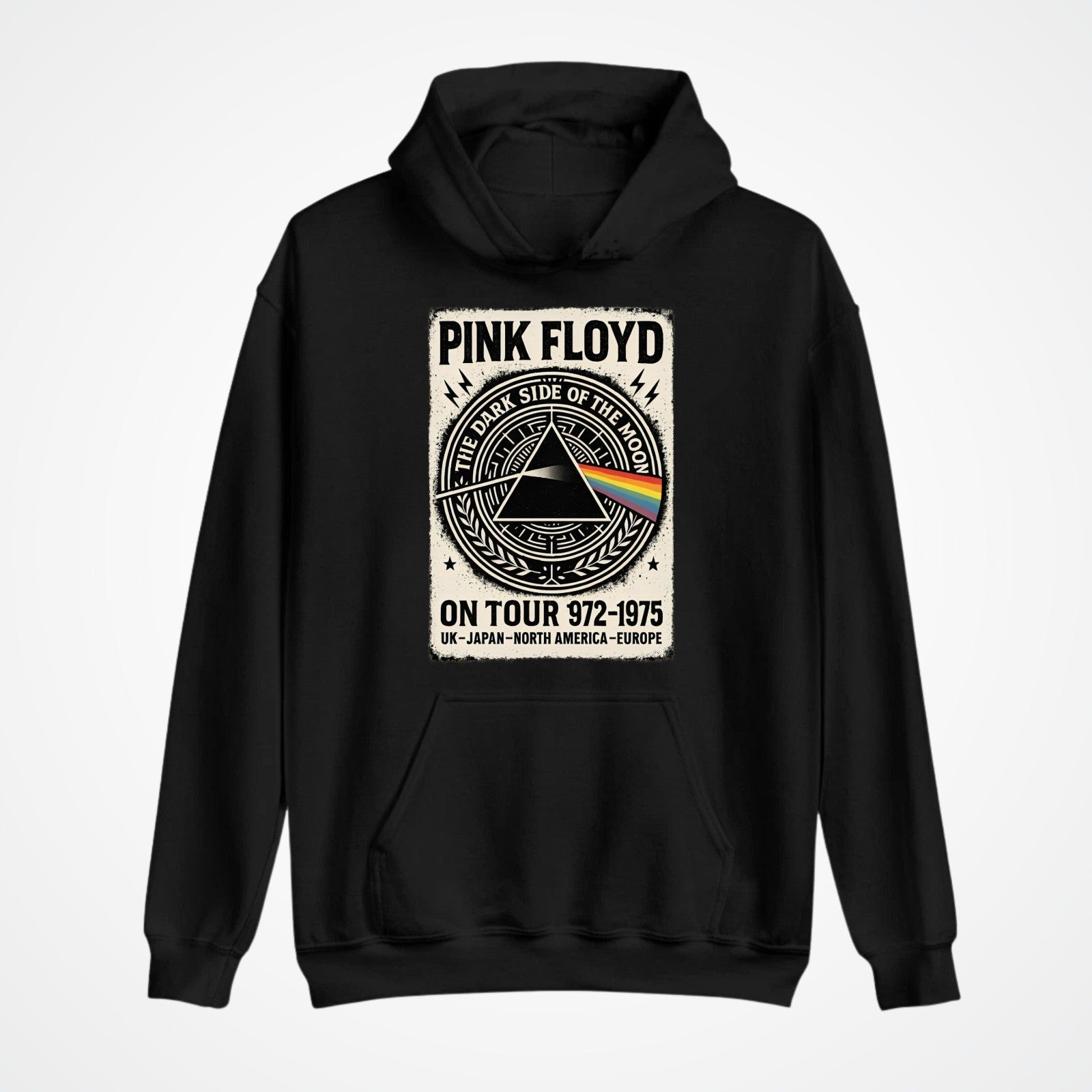 Vintage Psych Hoodie | Dark Side Of The Moon Band Hoodie | Music Gift Top 3Y–4XL