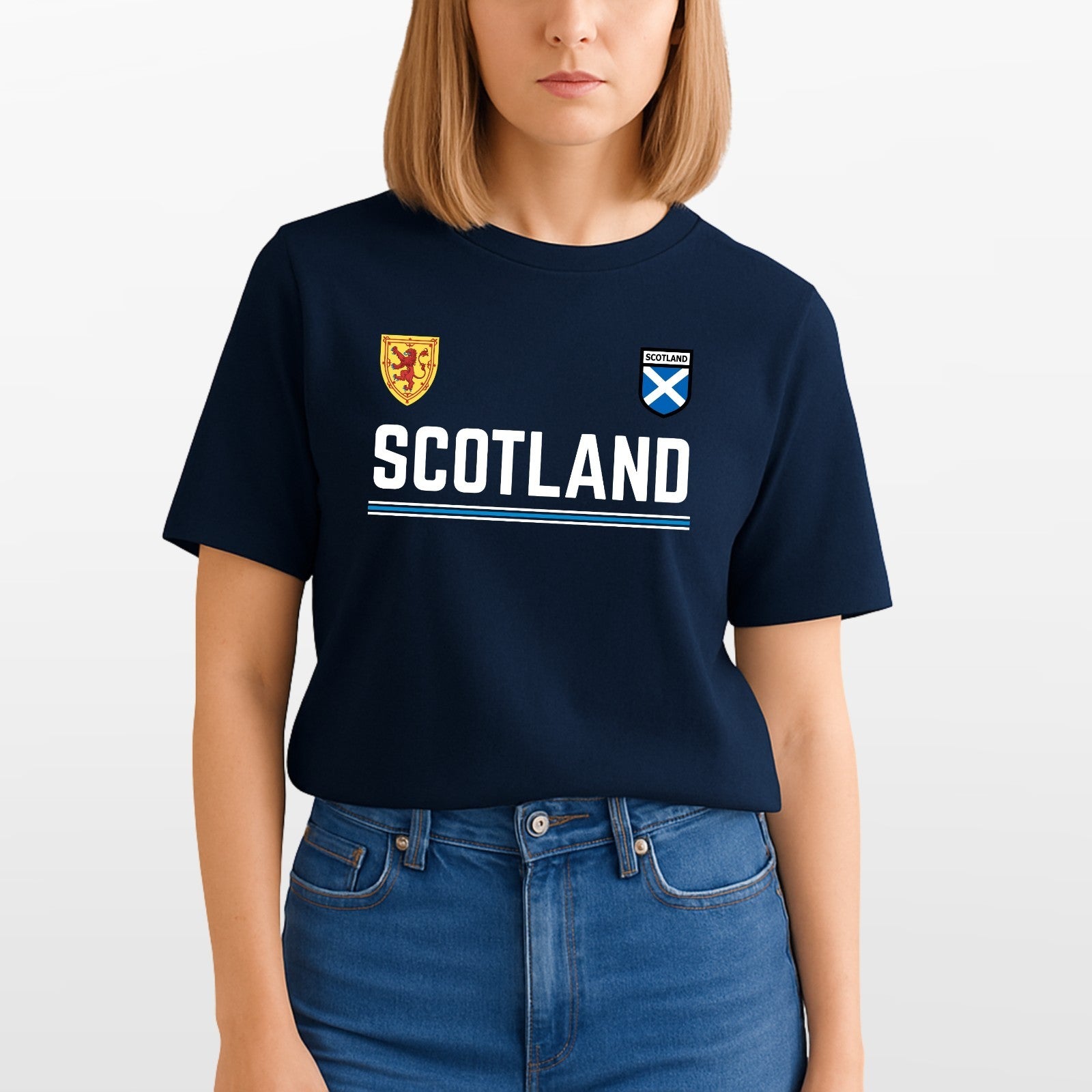 Scotland Lion Rampant T Shirt Saltire Retro Football Womens Fan Tee Top