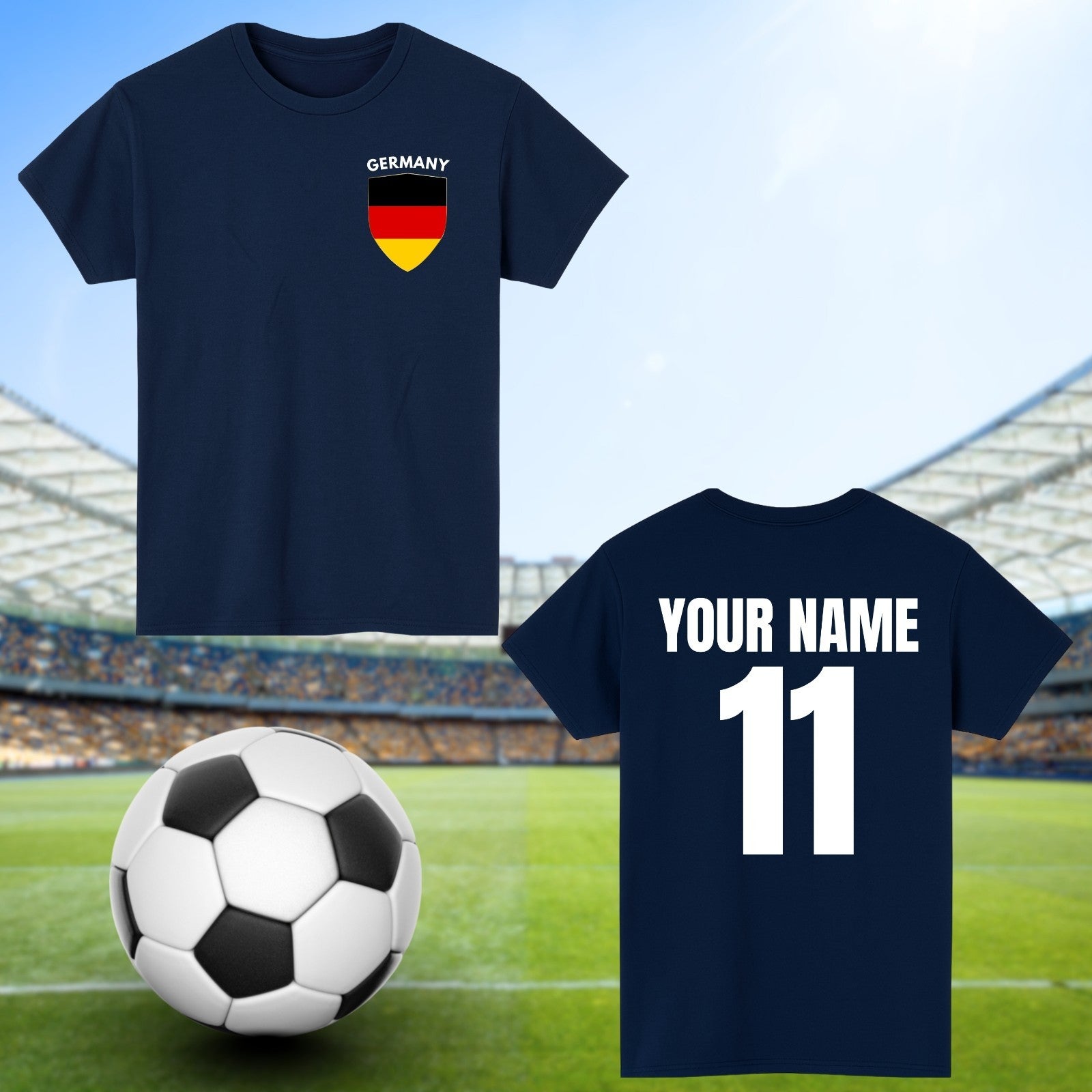 Personalised Germany Football T-Shirt Custom Name And Number Sports Lover To