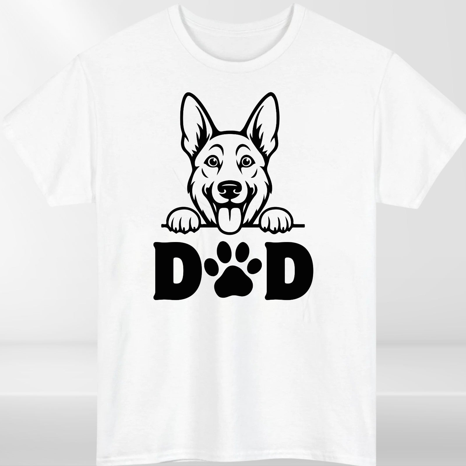 Dog Dad T-Shirt Funny German Shepherd Paw Print Mens Unisex Pet Lover Gift
