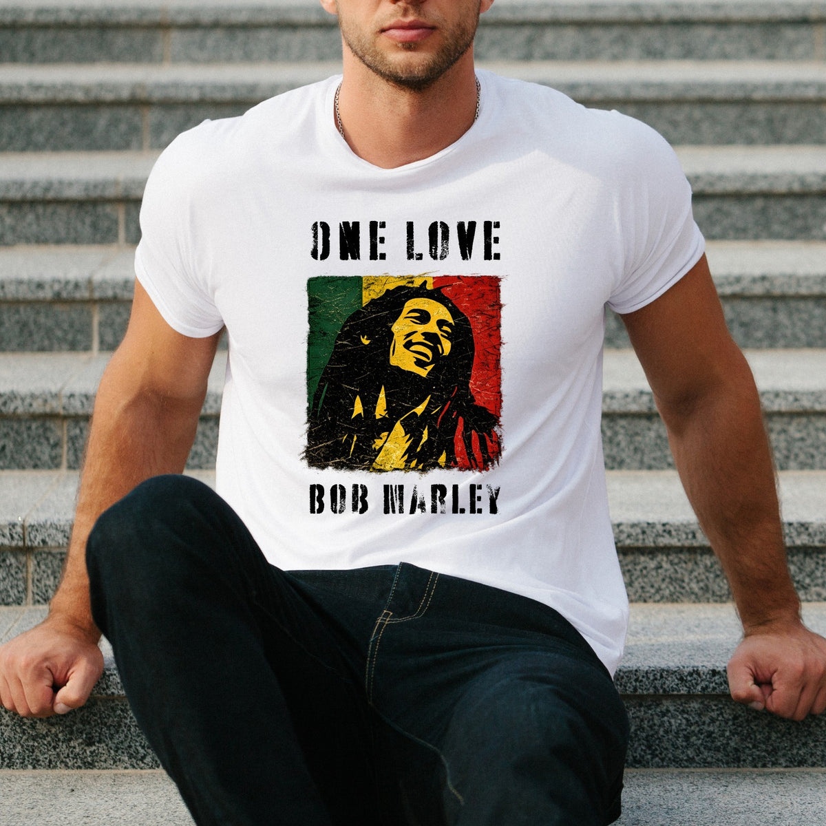 One Love Reggae Music T-Shirt Jamaican Pride Inspired Graphic Unisex Casual Tee