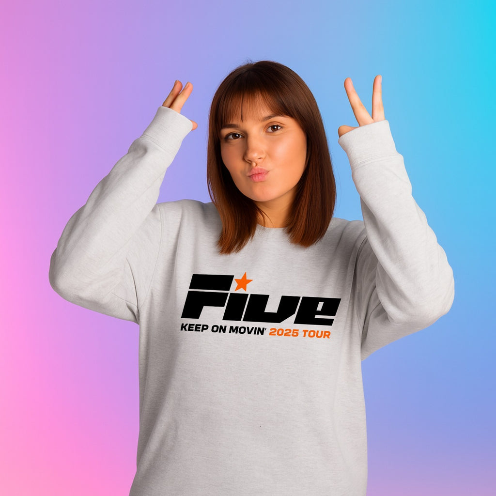Five Keep On Movin Sweatshirt UK Tour Pop Star Concert Back Fans Gift Jumper