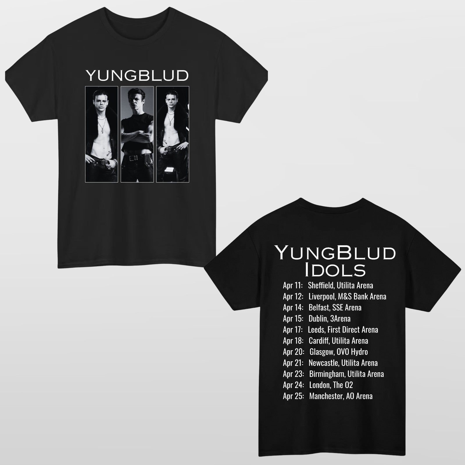 Yungblud Idols UK Tour 2026 T-Shirt Rock Band Concert Dates Music Fan Top