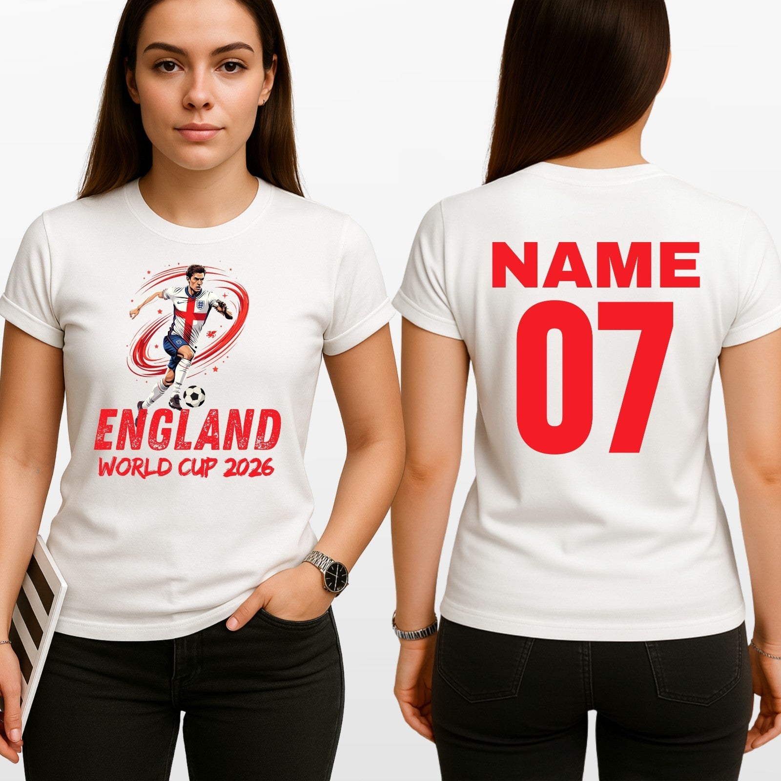 England World Cup 2026 Flag T-Shirt - Gift For Football Friend Player Unisex Tee