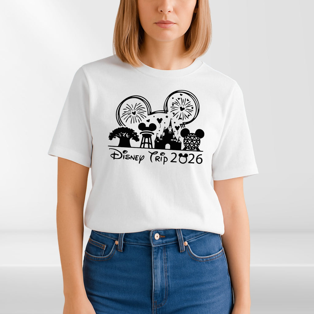 Disney 2026 Family Trip T Shirts Mickey Minnie Matching Disneyland Vacation Tee