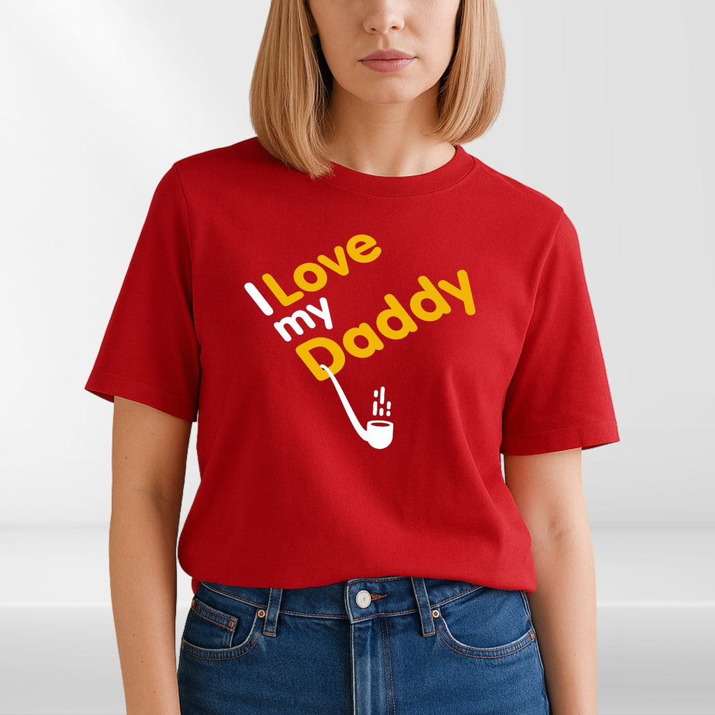 I Love My Daddy T-Shirt Funny Fathers Day Gift Kids Baby Dad Tee Cute Family Top