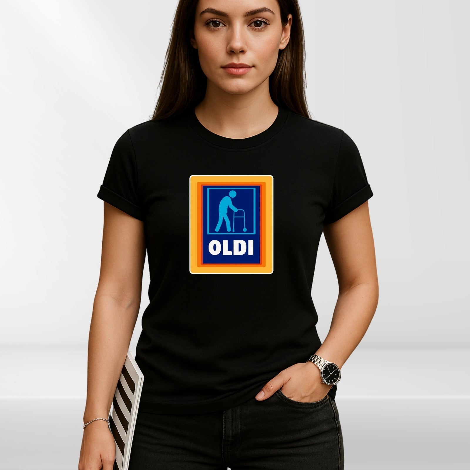 Fathers Day Mens Funny T-Shirt Oldi Parody Gift For Dad Regular Fit 100% Cotton