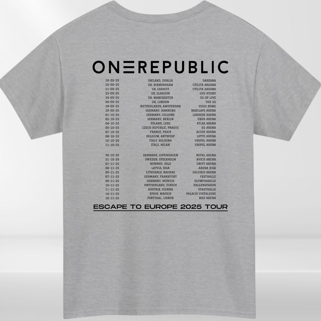 One Republic T-Shirt, Escape To Europe 2025 Tour Dates Concert Fan Gift Tee Top