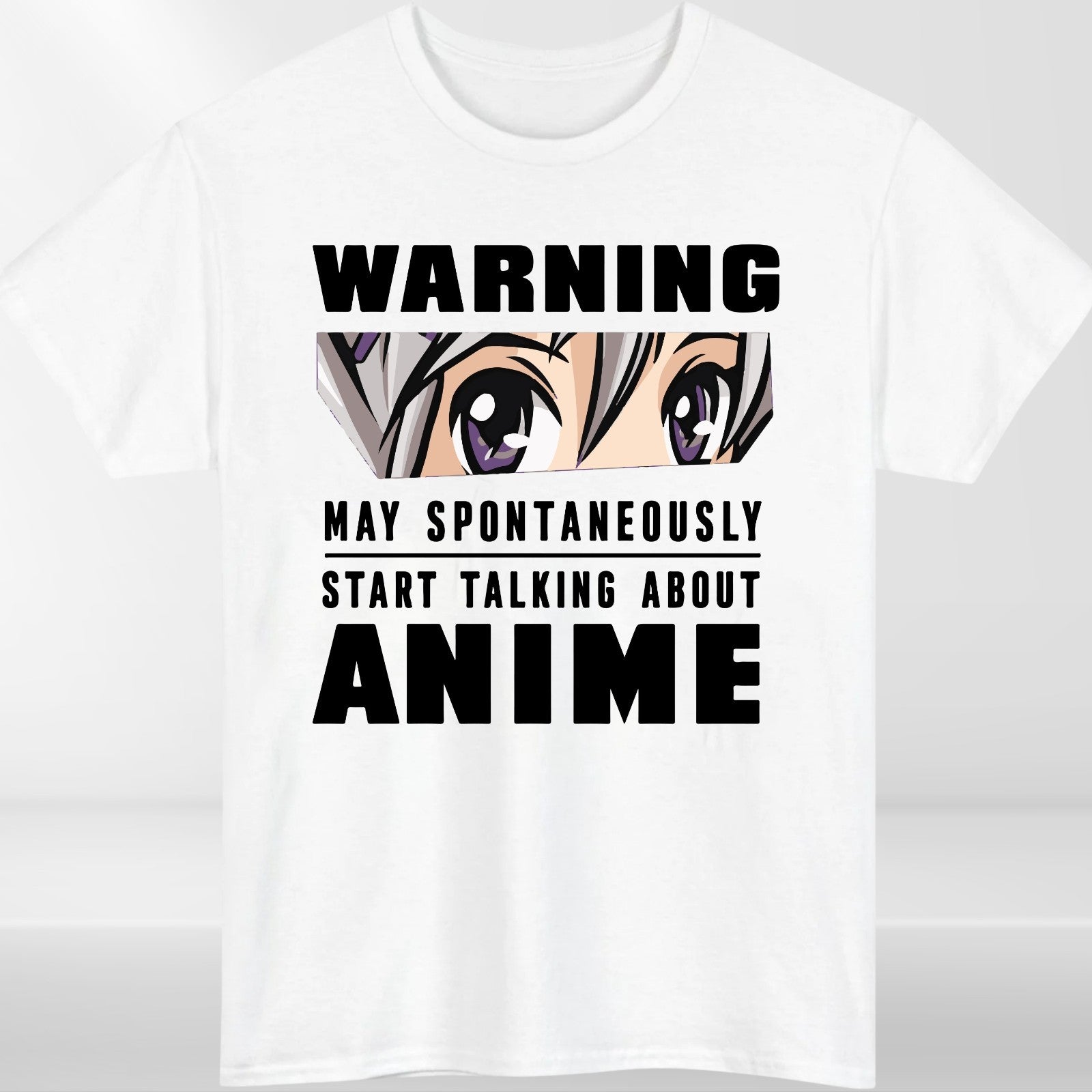 Warning May Start Talking About Anime Funny Mens T-Shirt 100% Cotton