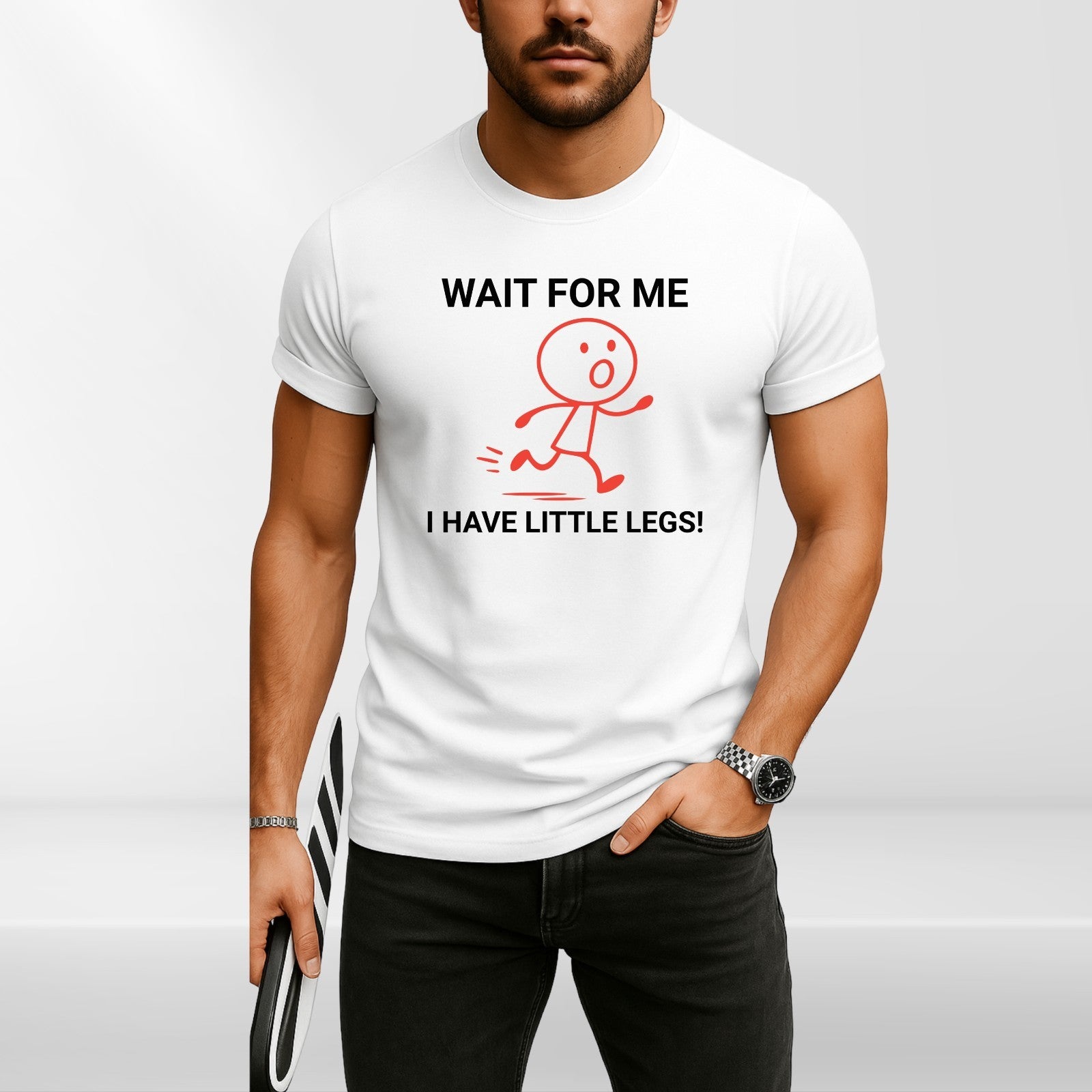 Wait For Me I Have Little Legs T-shirt Funny Running Meme Joke Kids Unisex Tee