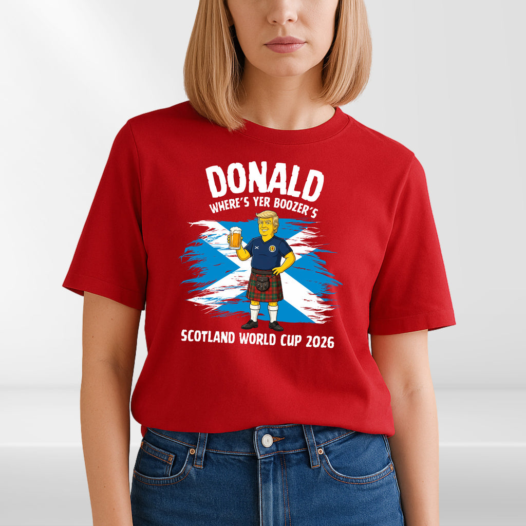 Donald Where's Yer Boozer's 2026 Scotland Football Fan Unisex T Shirt Gift