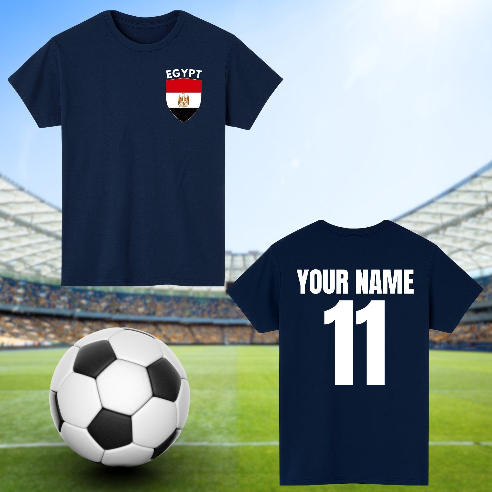 Personalised Egypt Football T-Shirt Custom Name And Number Sports Lover To