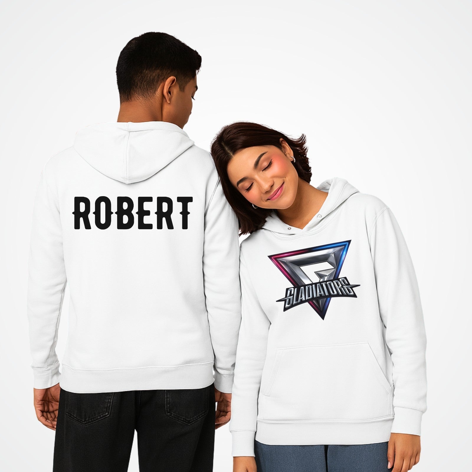 Personalised Gladiators Adult Kids Hoodie Gaming Team Gamer 90's TV Show Xmas