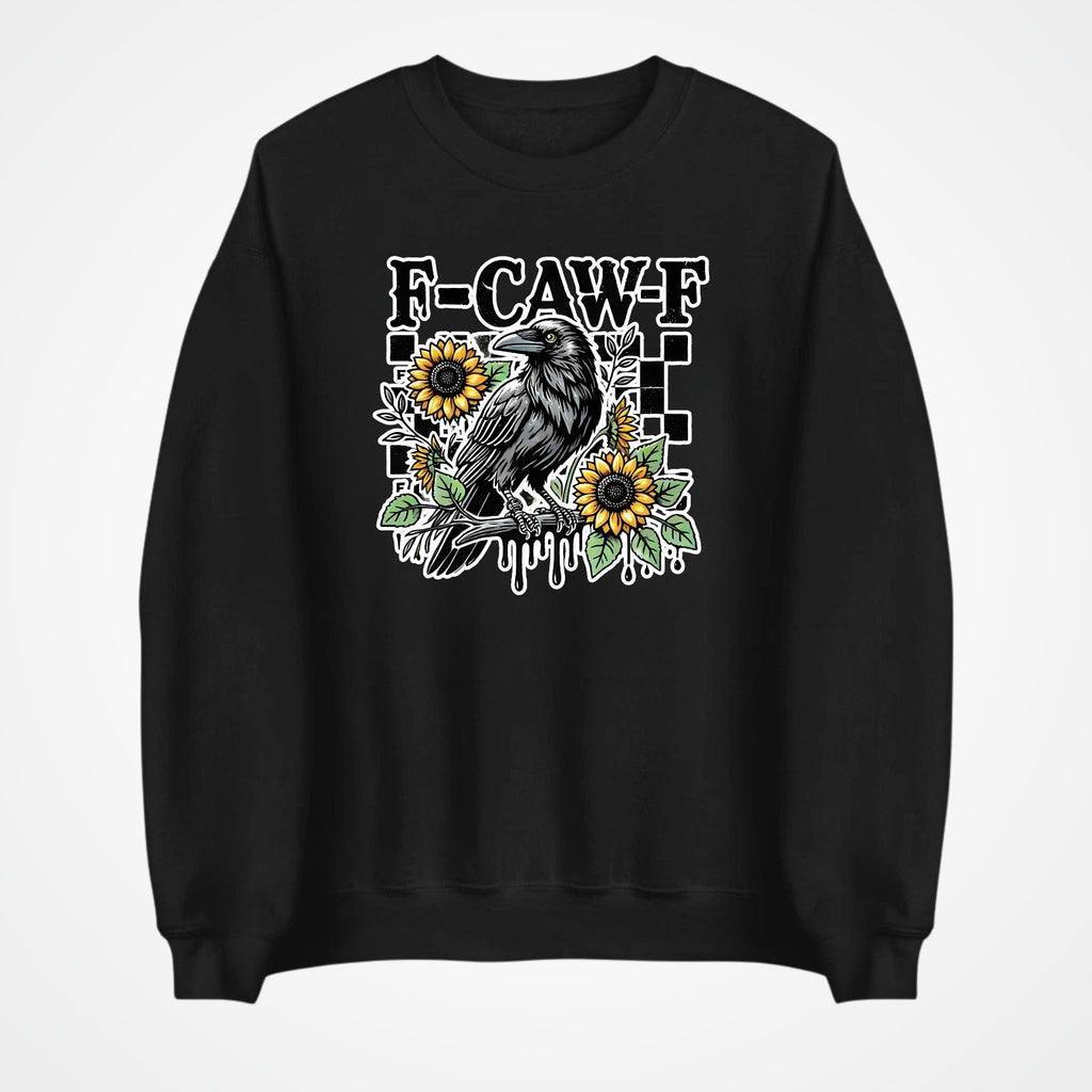 F-CAW-F Sarcastic Chicken Sweatshirt Printed Funny Gothic Gift Crew Neck Jumper