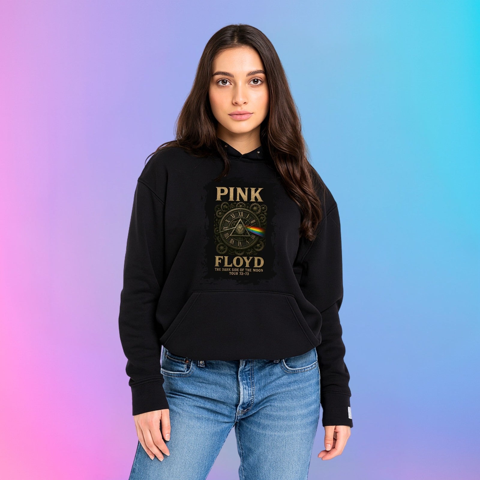 Vintage Psych Hoodie | Dark Side Of The Moon Band Hoodie | Music Gift Top 3Y–4XL