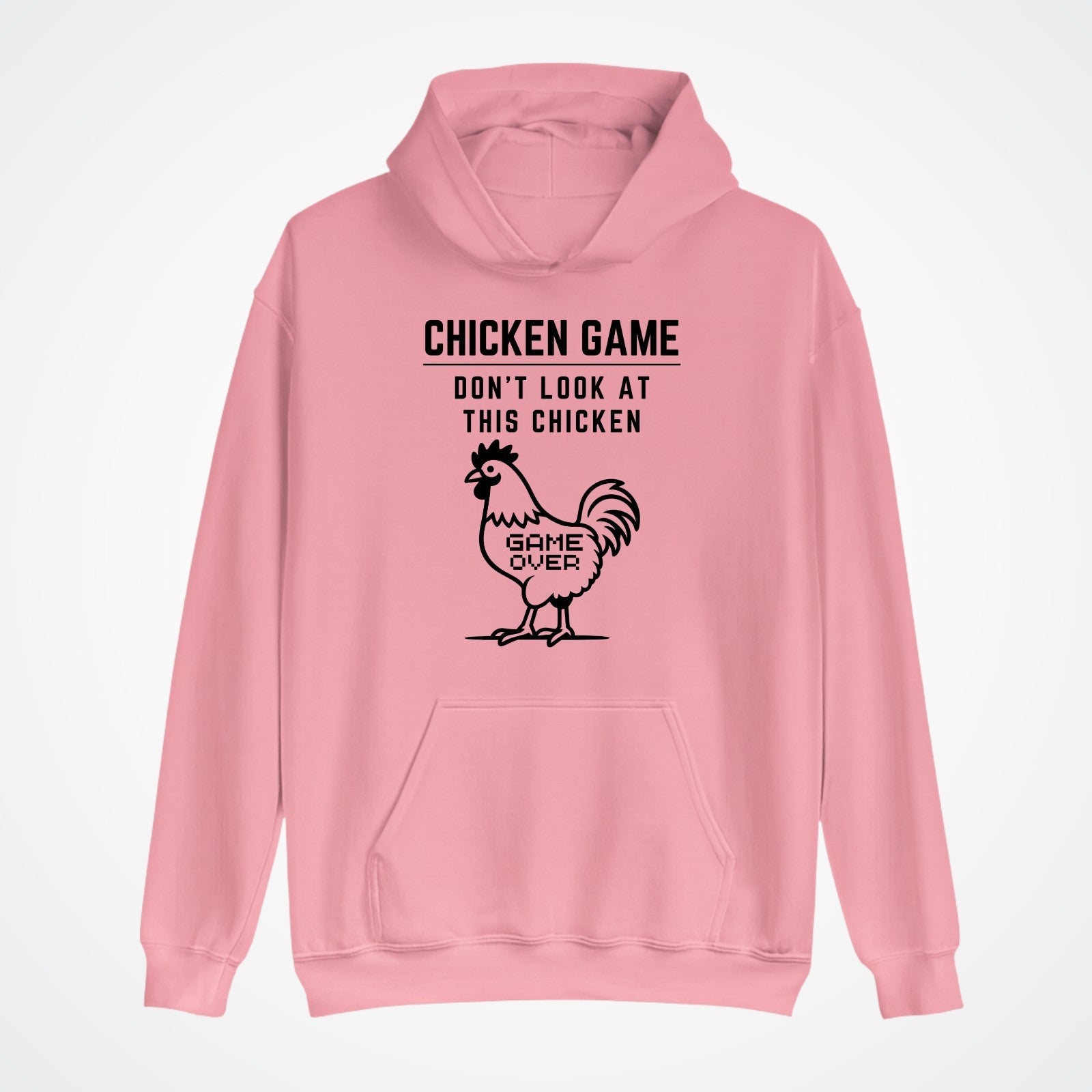 CHICKEN GAME HOODIE Dont Look Game Over Funny Novelty Hooded Jumper