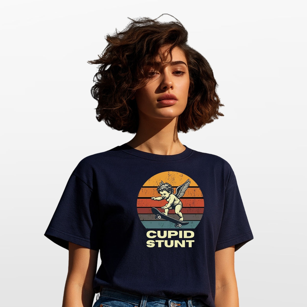 Cupid Stunt Funny Joke T Shirt Sarcastic Humour Unisex Party Gift Tee Top