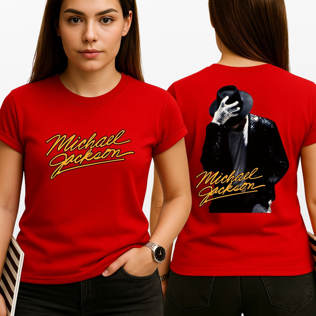Michael Jackson Retro Pop Music T Shirt Front Back Graphic Unisex Tee