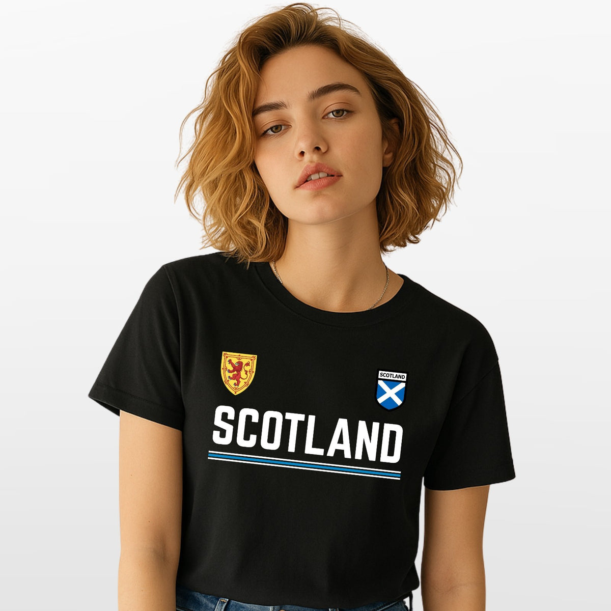 Scotland Lion Rampant T Shirt Saltire Retro Football Womens Fan Tee Top