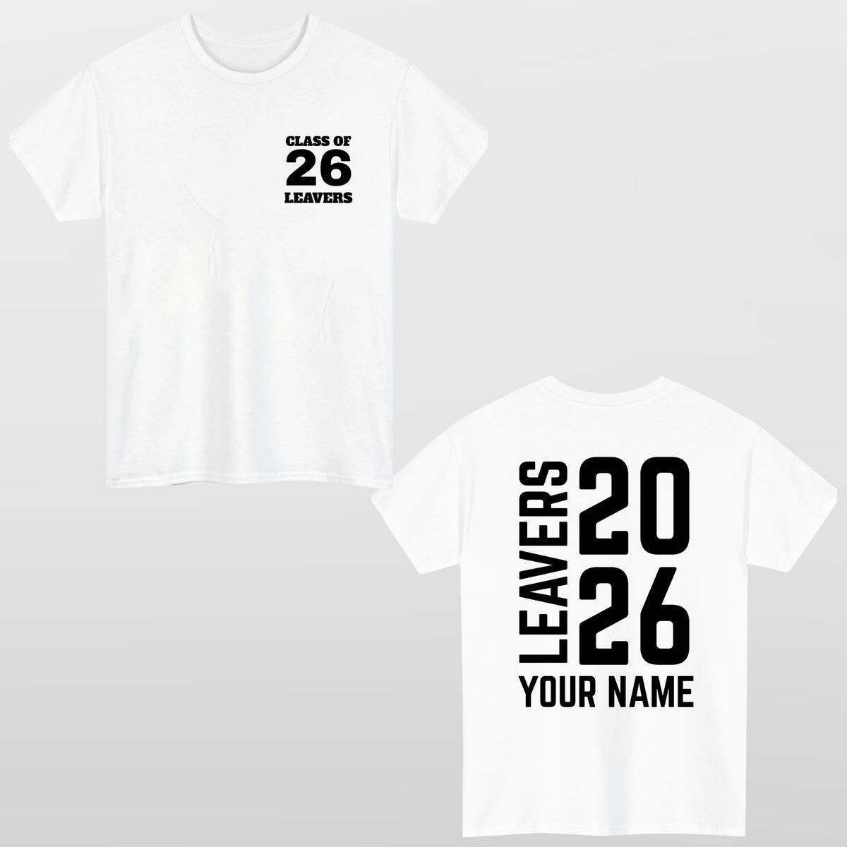 School Leavers Class Of 2026 T Shirt Personalised Name Kids Unisex Gift