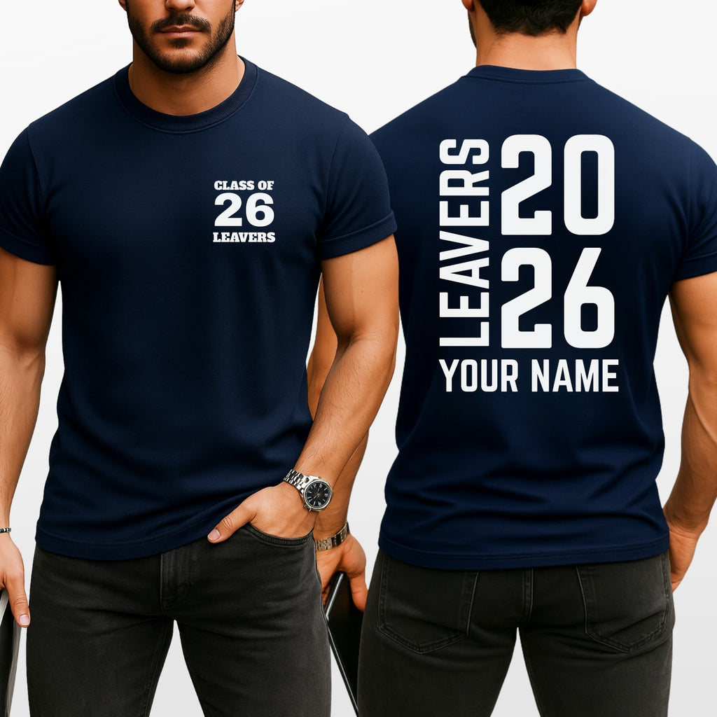 School Leavers Class Of 2026 T Shirt Personalised Name Kids Unisex Gift