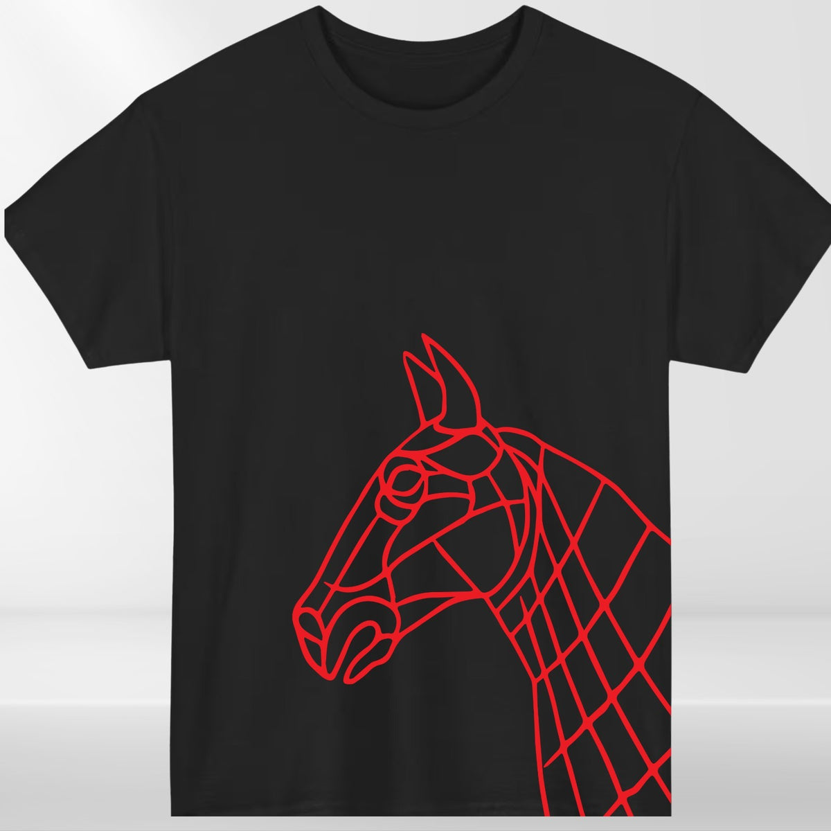 Geometric Horse Head T-Shirt Abstract Line Art Animal Graphic Unisex Tee