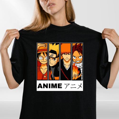 Anime Hero Squad T-Shirt – Japanese Manga Fan Art Tee – Otaku Streetwear t shirt