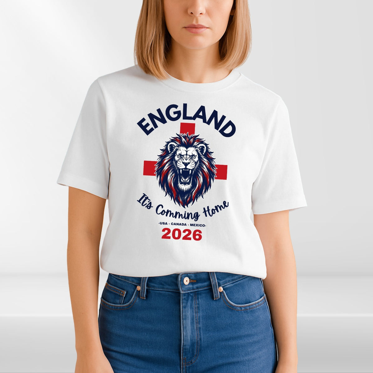 England Football T-Shirt It's Coming Home 2026 World Cup Lion Unisex Tee