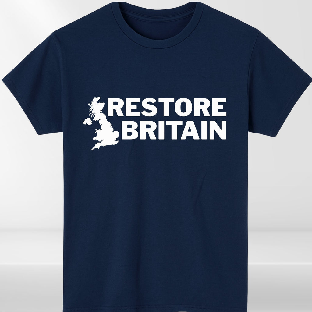 Restore Britain T Shirt Rupert Lowe Politics Patriot British Anti Labour Top Tee