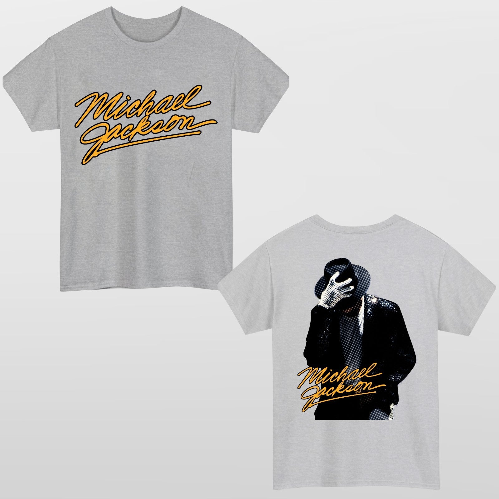 Michael Jackson Retro Pop Music T Shirt Front Back Graphic Unisex Tee