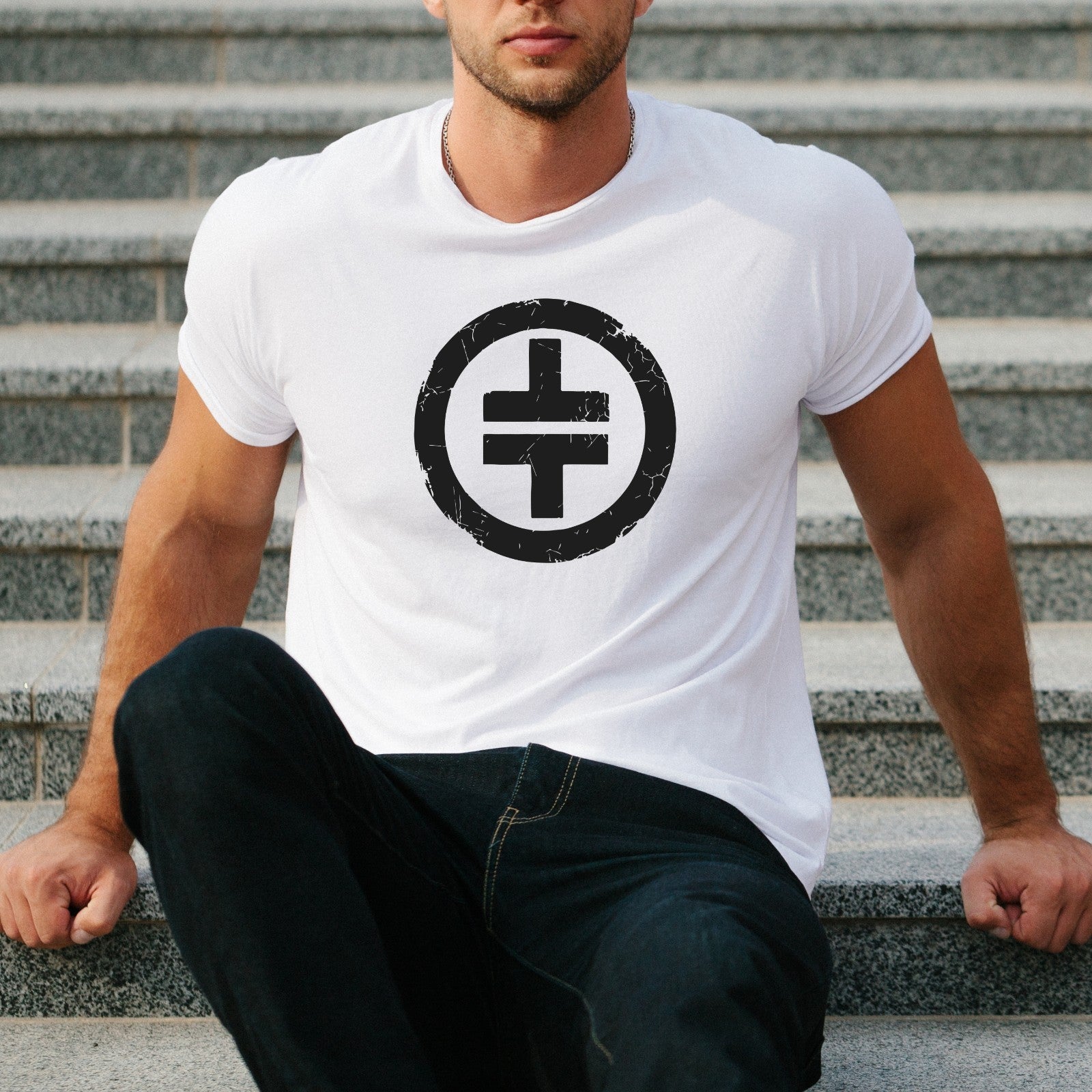 Glitter Circle Symbol Graphic T Shirt Music Inspired Unisex Tee Top