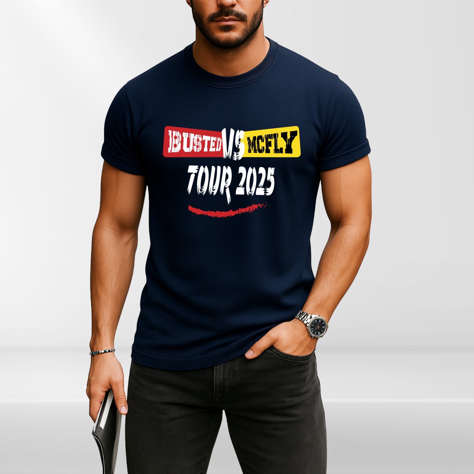 Team McFLY 2025 Pop Rock T-Shirt, Busted vs McFly Party Shirt, Music Lover's Tee