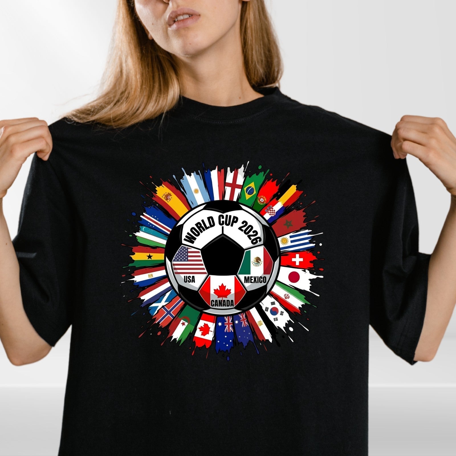 World Cup 2026 Football T-Shirt Unisex Soccer Fan Graphic Tee USA Canada Mexico