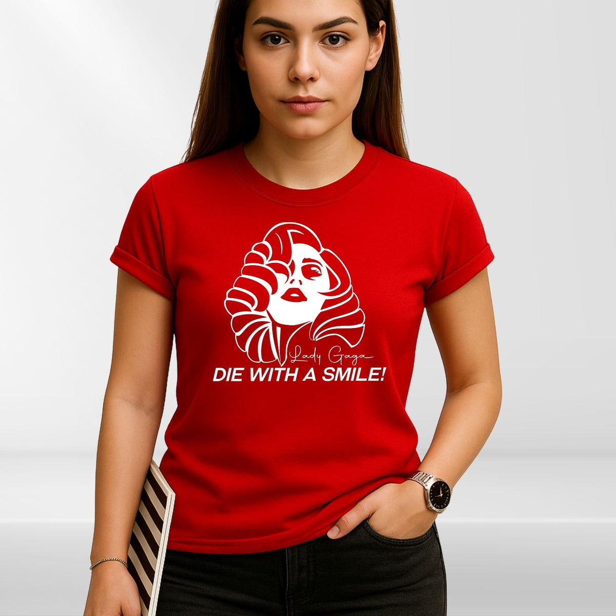 Die With a Simle Abstract Face Pop T-Shirt product view 5