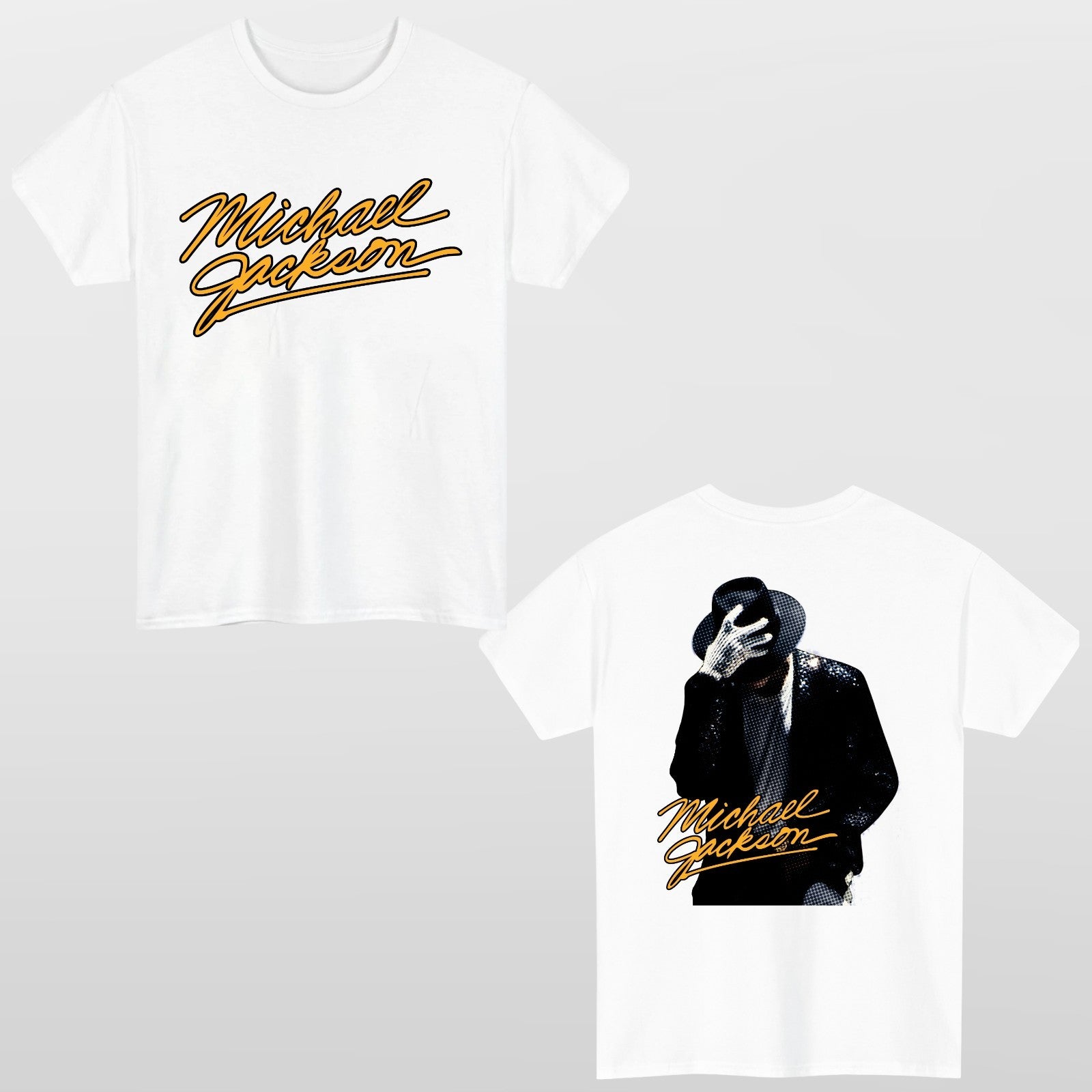 Michael Jackson Retro Pop Music T Shirt Front Back Graphic Unisex Tee
