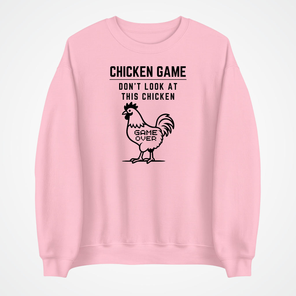 CHICKEN GAME SWEATSHIRT Dont Look Game Over Sweater Funny Novelty Jumper