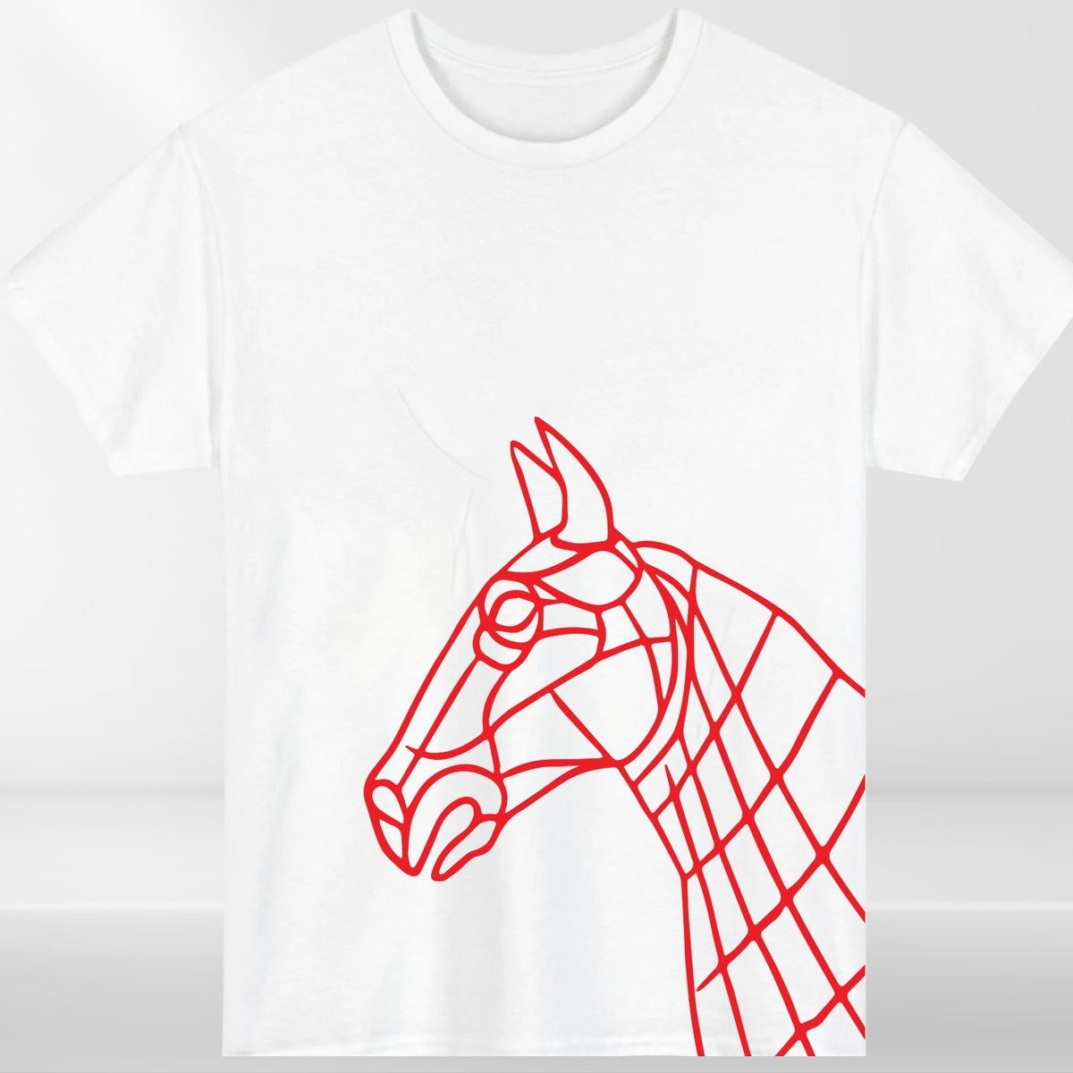 Geometric Horse Head T-Shirt Abstract Line Art Animal Graphic Unisex Tee