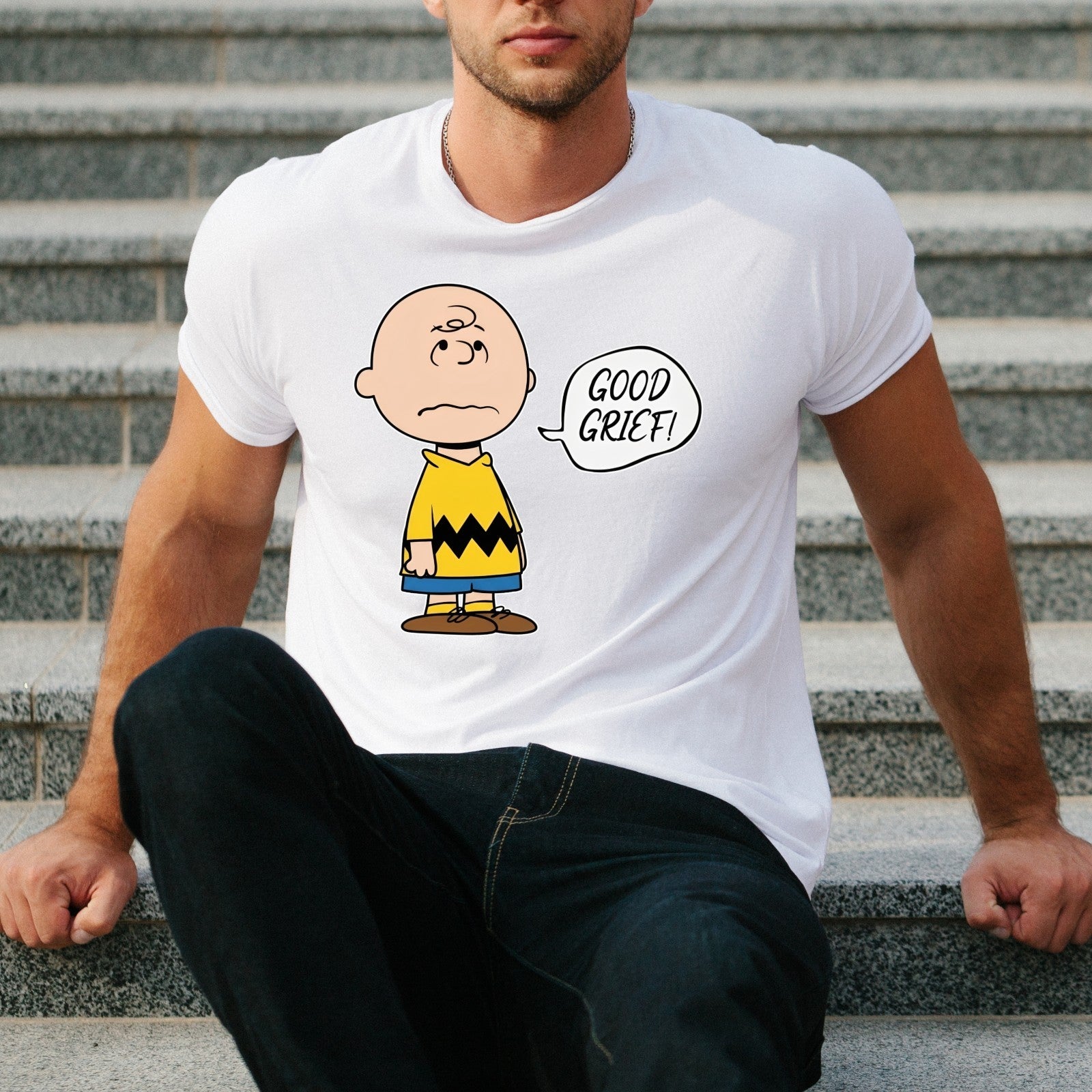 Good Grief Cartoon Unisex T-Shirt-Funny Peanuts Comic Strip Sarcastic Retro Tee