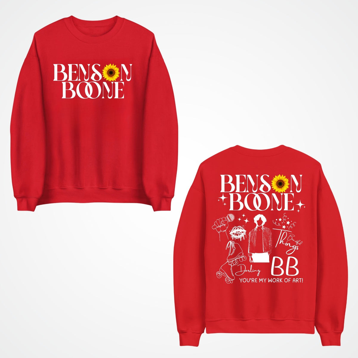 Emotional Pop Front & Back Jumper  Benson Boone concert lyrics Jumper top