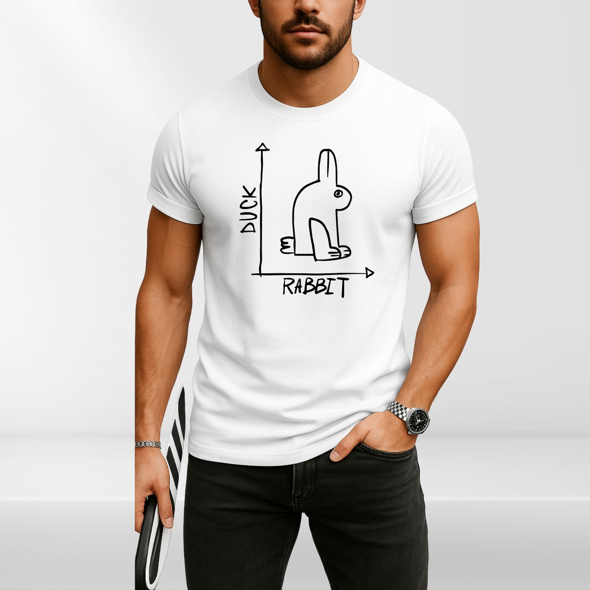 Funny Rabbit Duck T Shirt 100% Cotton Graphic Novelty Unisex Gift Tee UK
