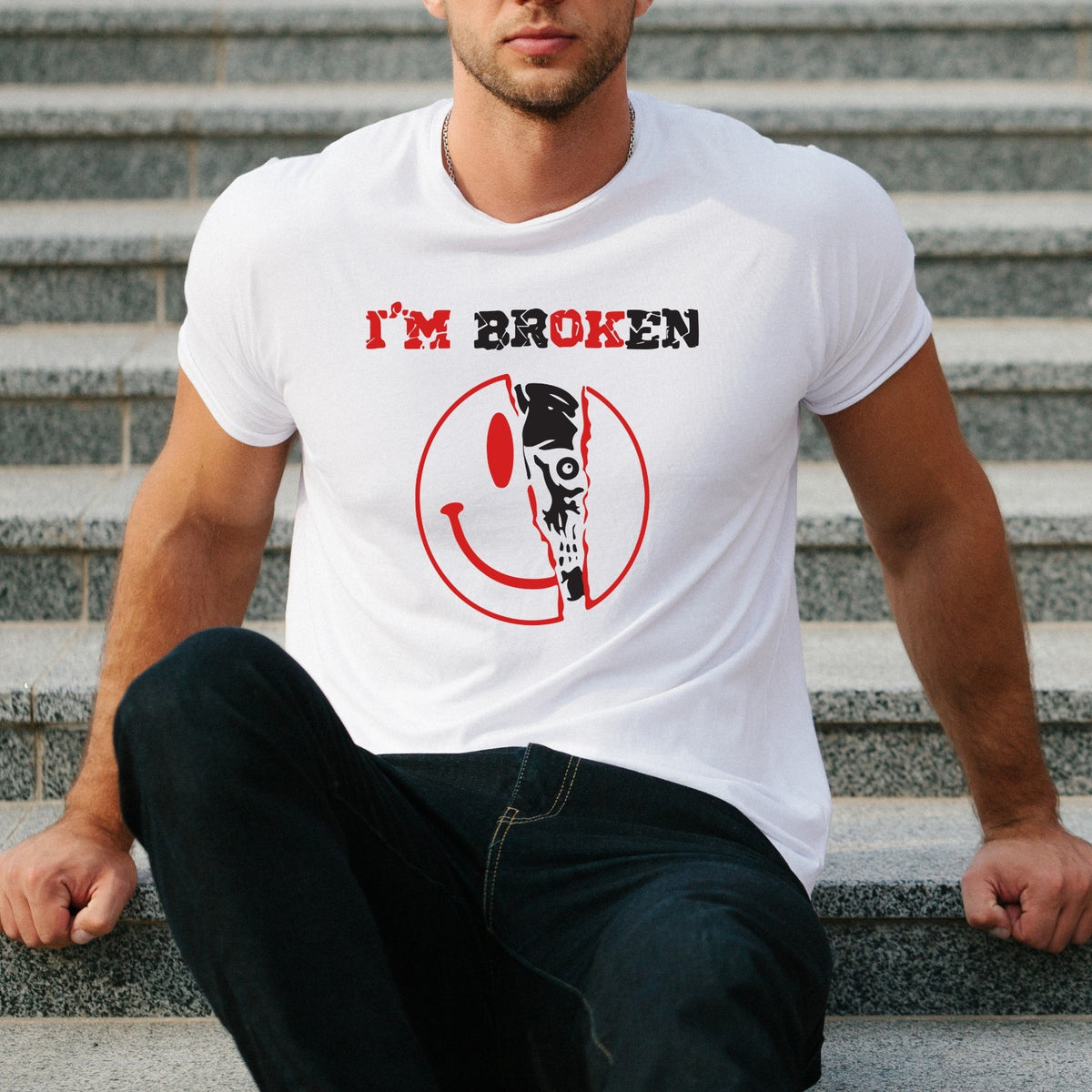 I'm Broken Im OK Unisex T Shirt - Mental Health Awareness Tee