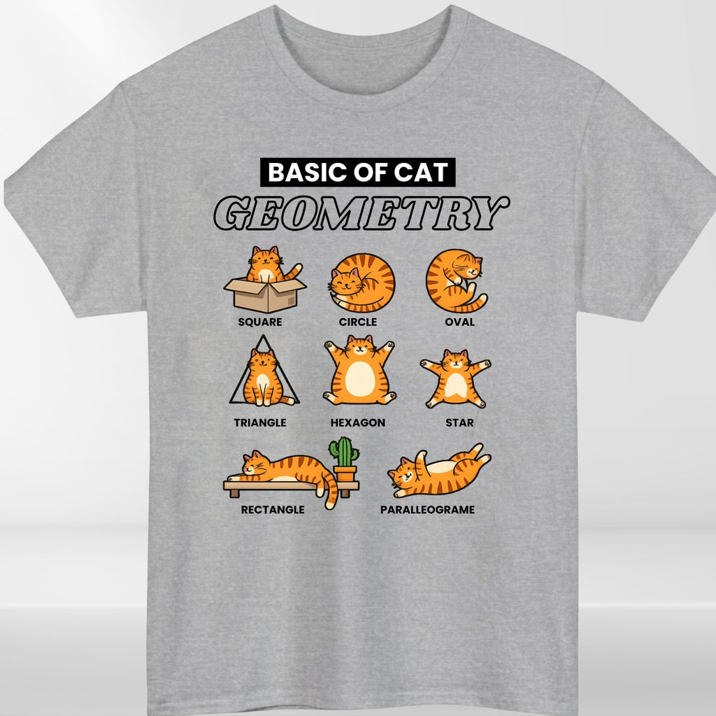 Cat Geometry Graphic Print Animal Meme Mens Womens Shirt Unisex Tee