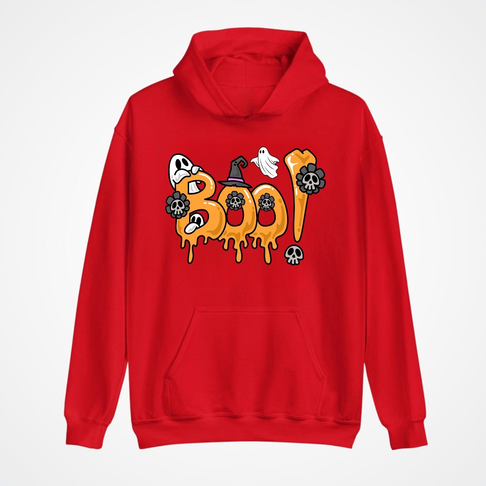 BOO! Halloween Hoodie | Funny Ghost & Skull Design | Spooky Unisex Sweatshirt |