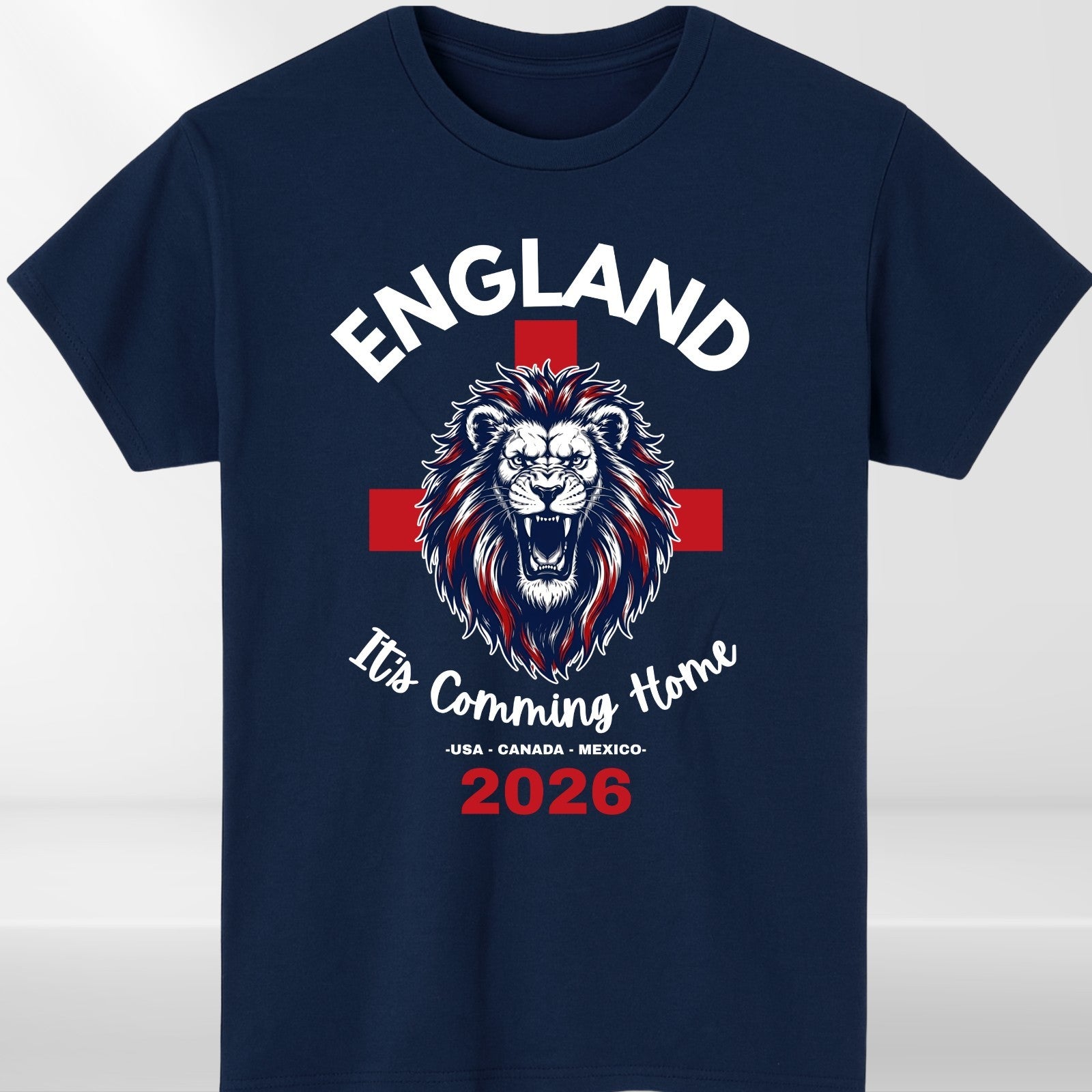 England Football T-Shirt It's Coming Home 2026 World Cup Lion Unisex Tee