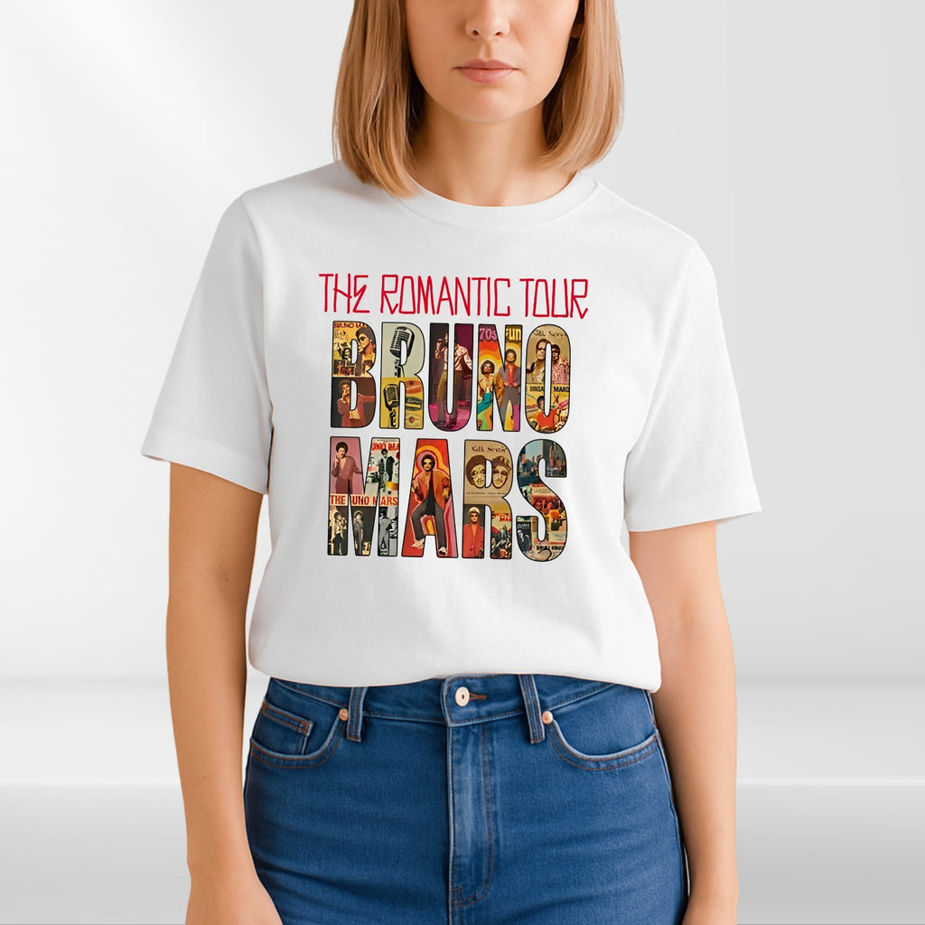 Bruno Mars The Romantic Tour 2026 Concert T Shirt Music Fan Unisex Tee UK