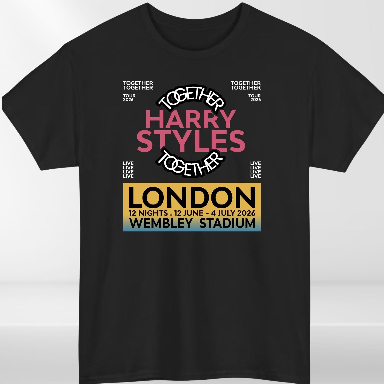 Harry Styles Together Tour 2026 T-Shirt Wembley London Navy Concert Merch
