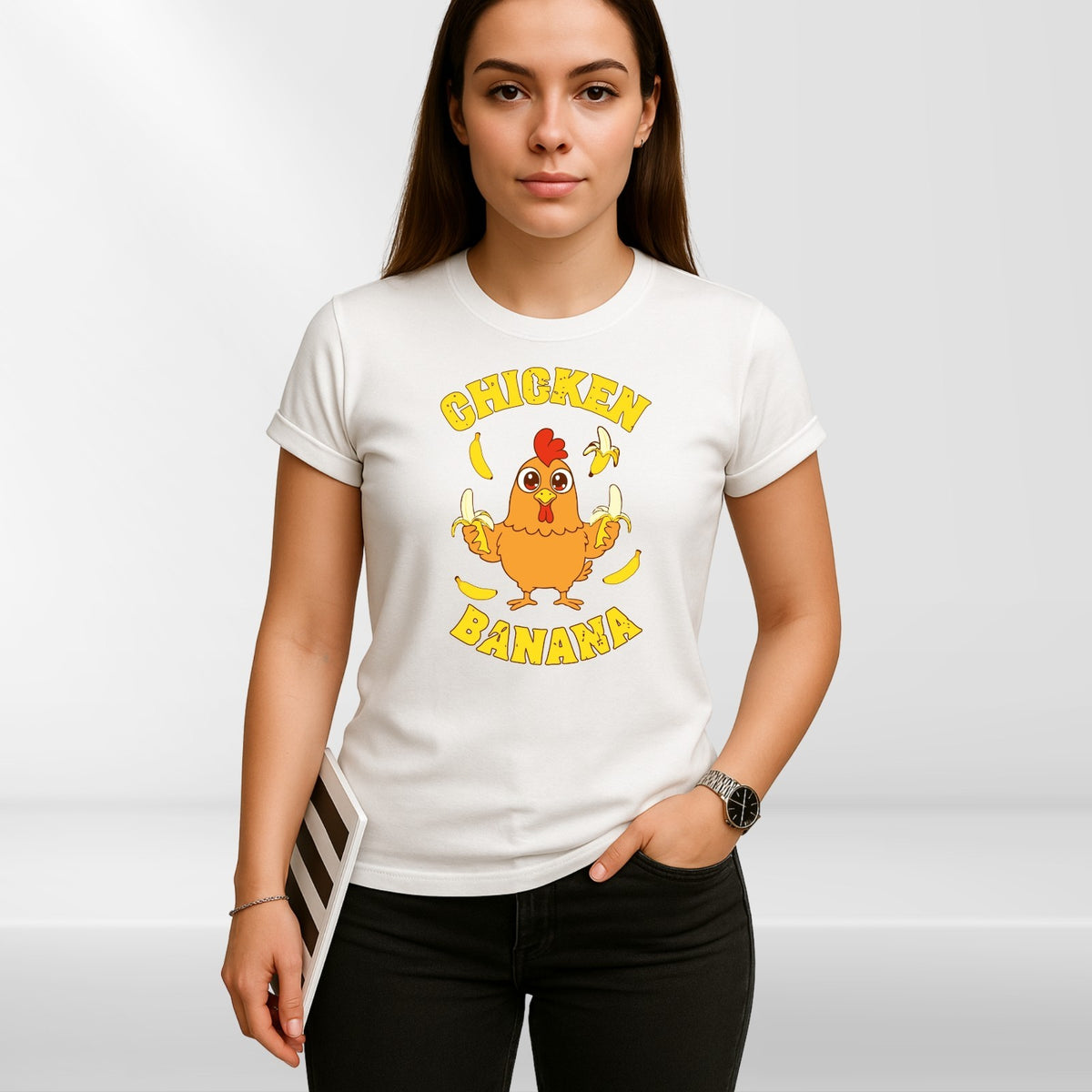 Chicken Banana T Shirt | Funny Chicken Meme Tee | Cute Cartoon Gift | Kids to 4X